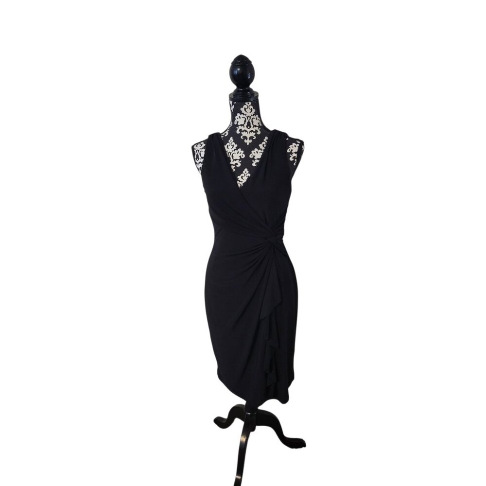 Lauren Ralph Lauren Jesery Knit Faux Wrap Cocktail Dress Size 10 Wmn Cascade